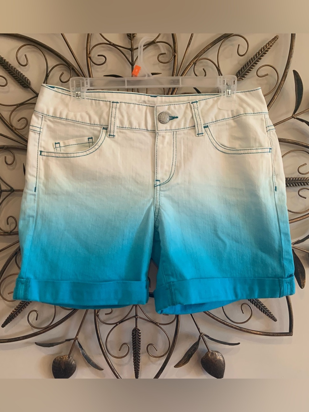 Esprit White to Turquoise Ombre Jean Shorts Boy Fit